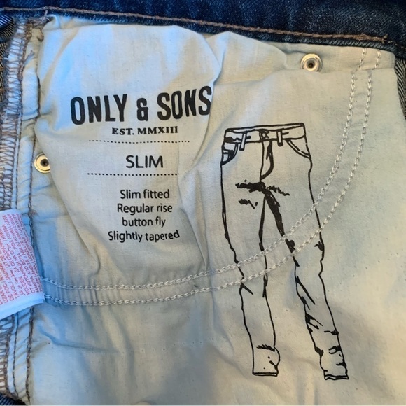 ONLY & Sons slim fitted regular rise button fly softly tapered Jeans - Picture 9 of 13